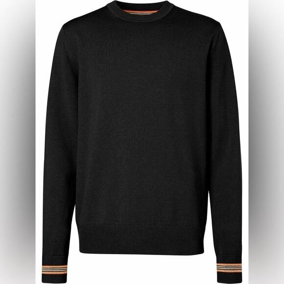 BURBERRY Check Motif Wool Crewneck Sweater Medium - Picture 1 of 8